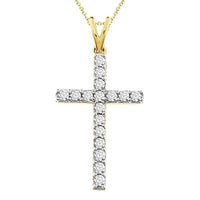 Thumbnail for LADIES CROSS PENDANT 1/2 CT ROUND DIAMOND 10K YELLOW GOLD
