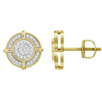 Thumbnail for MEN'S EARRINGS 1/4 CT ROUND DIAMOND 10K YELLOW GOLD