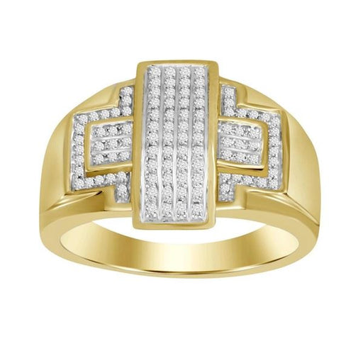 MEN'S RING 1/4 CT ROUND DIAMOND 10K YELLOW GOLD