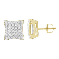 Thumbnail for MEN'S EARRINGS 1 CT ROUND DIAMOND 10K YELLOW GOLD