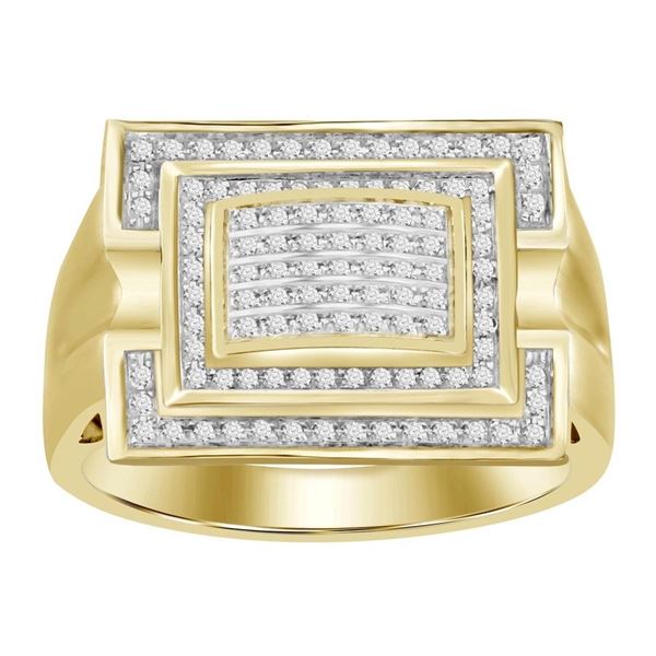 MEN'S RING 1/3 CT ROUND DIAMOND 10K YELLOW GOLD