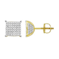 Thumbnail for MEN'S EARRINGS 1/4 CT ROUND DIAMOND 10K YELLOW GOLD