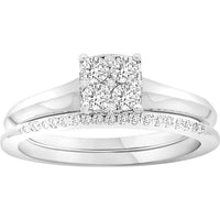 Thumbnail for LADIES BRIDAL RING SET 1/3 CT ROUND DIAMOND 10K WHITE GOLD