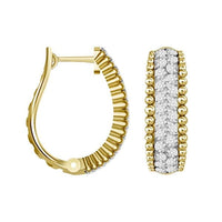 Thumbnail for LADIES HOOPS 1/2 CT ROUND DIAMOND 10K YELLOW GOLD