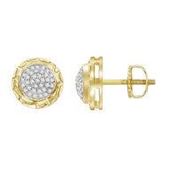Thumbnail for MEN'S EARRINGS 1/6 CT ROUND DIAMOND 10K YELLOW GOLD
