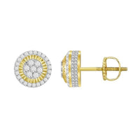Thumbnail for MEN'S EARRINGS 1/2 CT ROUND DIAMOND 10K YELLOW GOLD