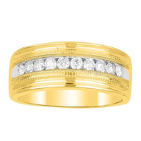 Thumbnail for MEN'S RING 1/4 CT ROUND DIAMOND 10K YELLOW GOLD