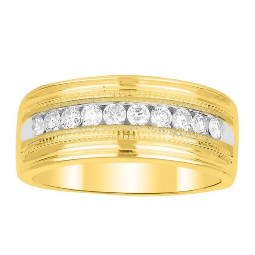 MEN'S RING 1/4 CT ROUND DIAMOND 10K YELLOW GOLD