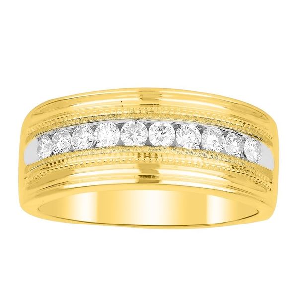 MEN'S RING 1/4 CT ROUND DIAMOND 10K YELLOW GOLD