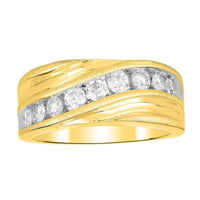 Thumbnail for MEN'S RING 1 CT ROUND DIAMOND 10K YELLOW GOLD