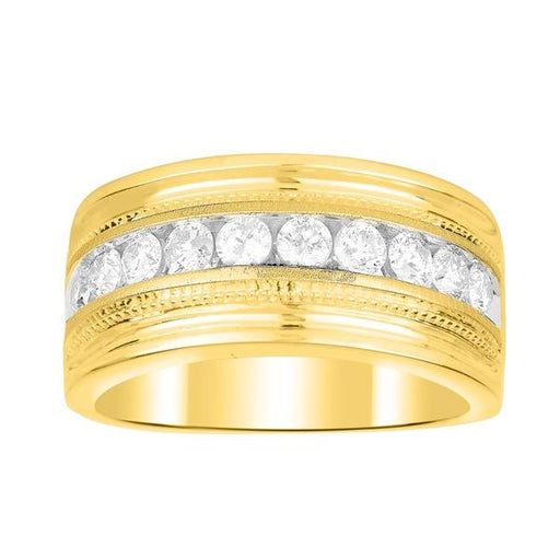 MEN'S RING 1 CT ROUND DIAMOND 10K YELLOW GOLD