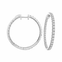 Thumbnail for LADIES HOOPS 5 CT ROUND DIAMOND 14K WHITE GOLD
