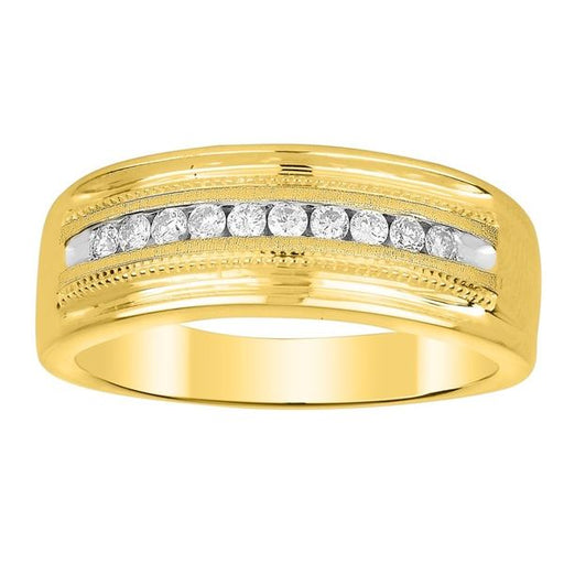 MEN'S RING 1/2 CT ROUND DIAMOND 10K YELLOW GOLD