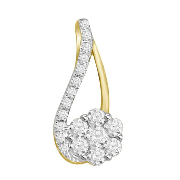 LADIES PENDANT 1/3 CT ROUND DIAMOND 10K YELLOW GOLD