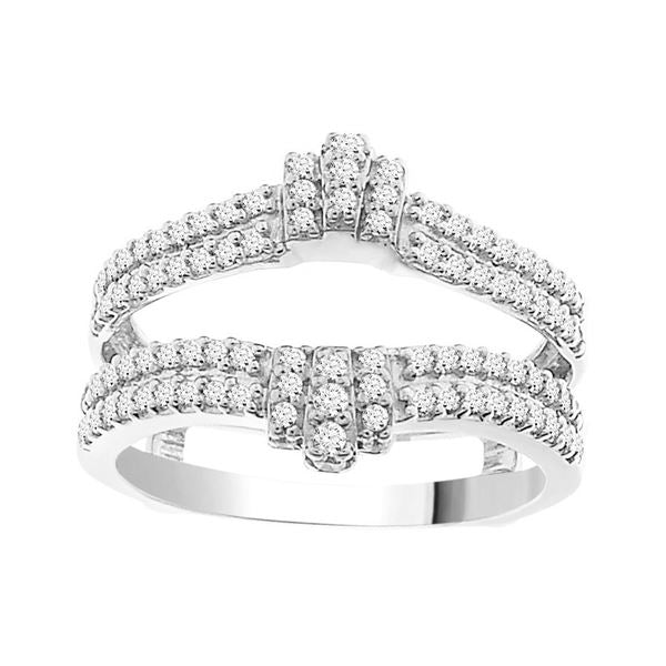 LADIES ENHANCER WRAPS 1/2 CT ROUND DIAMOND 14K WHITE GOLD