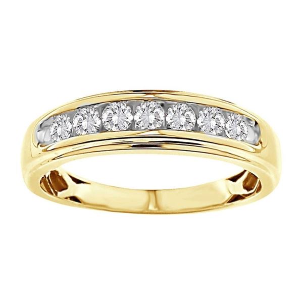 MEN'S BAND 1/2 CT ROUND DIAMOND 10K YELLOW GOLD