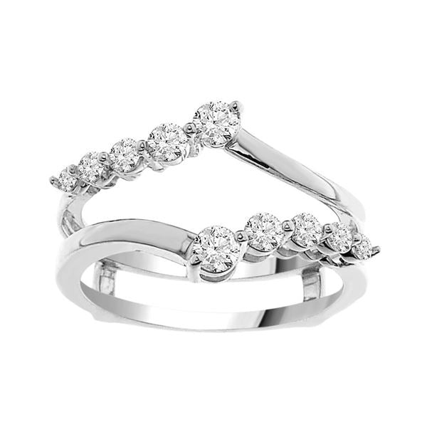 LADIES ENHANCER WRAPS 1/2 CT ROUND DIAMOND 14K WHITE GOLD