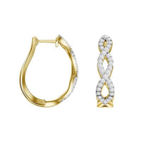 Thumbnail for LADIES HOOPS 1/4 CT ROUND DIAMOND 10K YELLOW GOLD