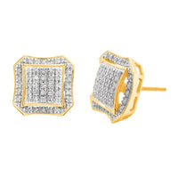 Thumbnail for MEN'S EARRINGS 1/3 CT ROUND DIAMOND 10K YELLOW GOLD