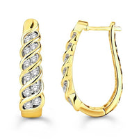 Thumbnail for LADIES HOOPS 1 1/2 CT ROUND DIAMOND 10K YELLOW GOLD