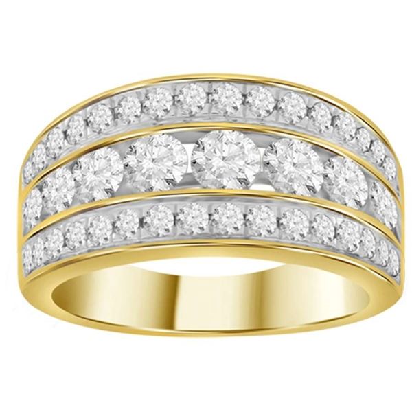 LADIES BAND 1 CT ROUND DIAMOND 10K YELLOW GOLD