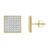 Thumbnail for MEN'S EARRING 1/3 CT ROUND DIAMOND 10K YELLOW GOLD