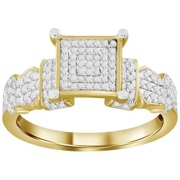LADIES RING 1/4 CT ROUND DIAMOND 10K YELLOW GOLD