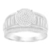 LADIES RING 3/4 CT ROUND/BAGUETTE DIAMOND SILVER