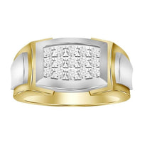 Thumbnail for MEN'S RING 1/2 CT ROUND DIAMOND 10K TT WHITE & YELLOW GOLD