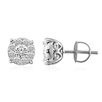 Thumbnail for LADIES EARRINGS 1 CT ROUND DIAMOND 14K WHITE GOLD