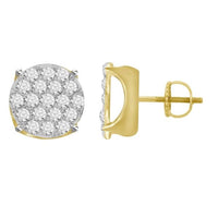 Thumbnail for MEN'S EARRINGS 1 1/2 CT ROUND DIAMOND 10K YELLOW GOLD