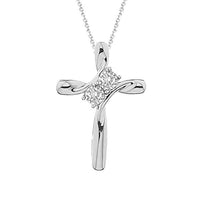 Thumbnail for LADIES PENDANT 1/10 CT ROUND DIAMOND SILVER