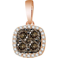 Thumbnail for LADIES PENDANT 1/2 CT WHITE/CHOCOLATE ROUND DIAMOND 14K ROSE GOLD