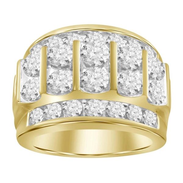 MEN'S BAND 4 CT ROUND DIAMOND 10K YELLOW GOLD