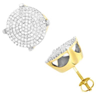 Thumbnail for MEN'S EARRINGS 1/4 CT ROUND DIAMOND 10K YELLOW GOLD