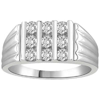Thumbnail for MEN'S BAND 3/4 CT ROUND DIAMOND 10K WHITE GOLD