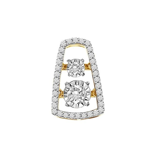 LADIES PENDANT 1/4 CT ROUND DIAMOND 10K YELLOW GOLD