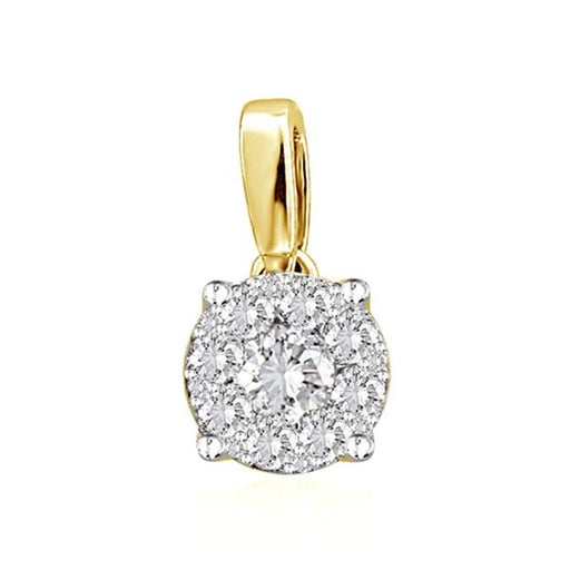 LADIES PENDANT 1/2 CT ROUND DIAMOND 14K YELLOW GOLD