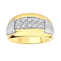 Thumbnail for MEN'S RING 1 CT ROUND DIAMOND 10K TT WHITE/YELLOW GOLD