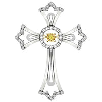 Thumbnail for LADIES PENDANT 1/6 CT ROUND/CANARY DIAMOND 10K  TT WHITE & YELLOW GOLD