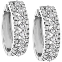Thumbnail for LADIES HOOPS 1 CT ROUND DIAMOND 10K WHITE GOLD