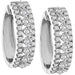 LADIES HOOPS 1 CT ROUND DIAMOND 10K WHITE GOLD