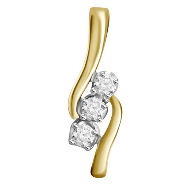 LADIES PENDANT 1/4 CT ROUND DIAMOND 10K TT YELLOW & WHITE GOLD