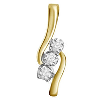 Thumbnail for LADIES PENDANT 1/4 CT ROUND DIAMOND 10K TT YELLOW & WHITE GOLD