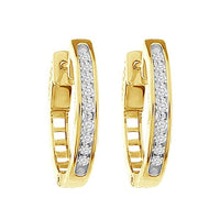 Thumbnail for LADIES HOOP 1 CT ROUND DIAMOND 10K YELLOW GOLD