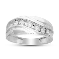 Thumbnail for MEN'S BAND 5/8 CT ROUND DIAMOND 10K WHITE GOLD