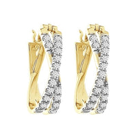 Thumbnail for LADIES HOOP 1/2 CT ROUND DIAMOND 10K YELLOW GOLD