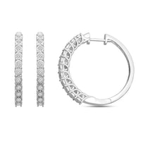 Thumbnail for LADIES HOOPS 1/4 CT DIAMOND 10K WHITE GOLD