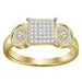 LADIES RING 1/4 CT ROUND/BAGUETTE DIAMOND 10K YELLOW GOLD