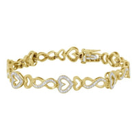 Thumbnail for LADIES BRACELET 1/5 CT ROUND DIAMOND SILVER YELLOW PLATED